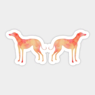 Yellow and orange Greyhound dog, version 3 Sticker